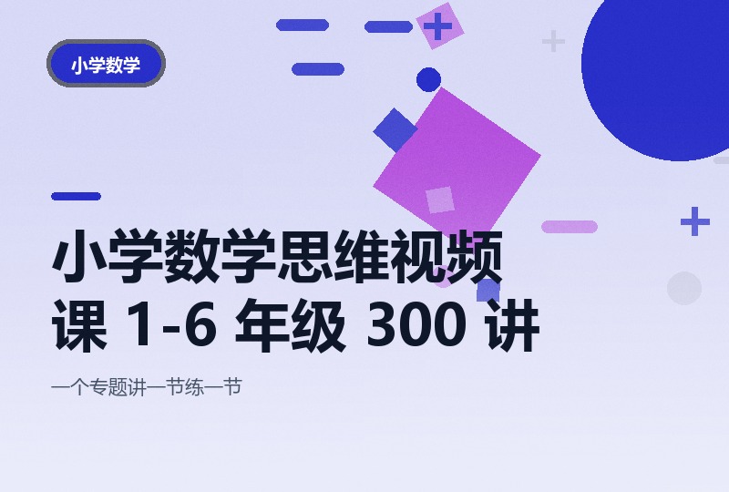 小学数学思维视频课 300 讲:1-6 年级按专题讲练-晓之以ray资源网